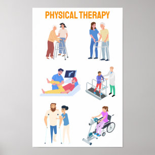 Illustrationer vid fysisk behandling - rehabiliter poster
