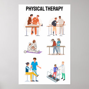 Illustrationer vid fysisk behandling - rehabiliter poster