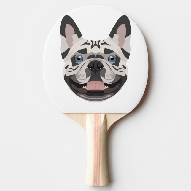 Illustrationfranskbulldogg Pingisracket (Framsidan)