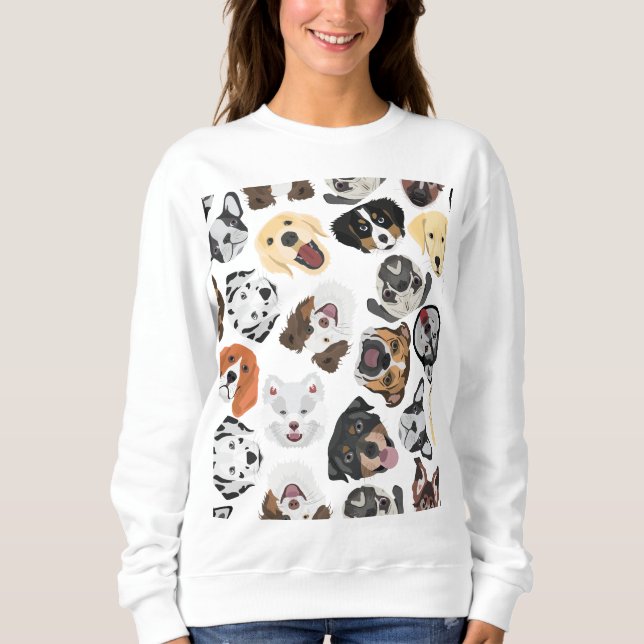 Illustrationmönsterhundar T Shirt (Framsida)