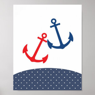 Illustrationsankarillustration för nautiska teman poster
