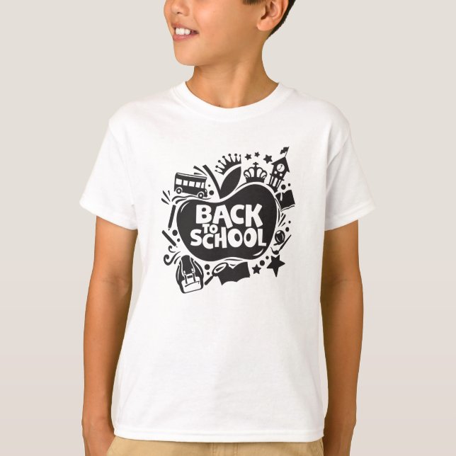 Illustrationsbarn för Coola av äpple från back to  T Shirt (Framsida)