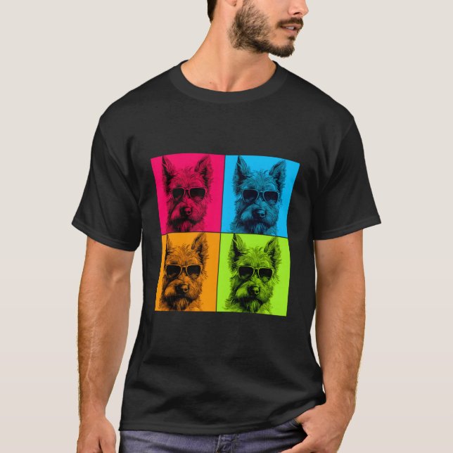 Illustrationsfärg för Hund-popup-design i Berger P T Shirt (Framsida)