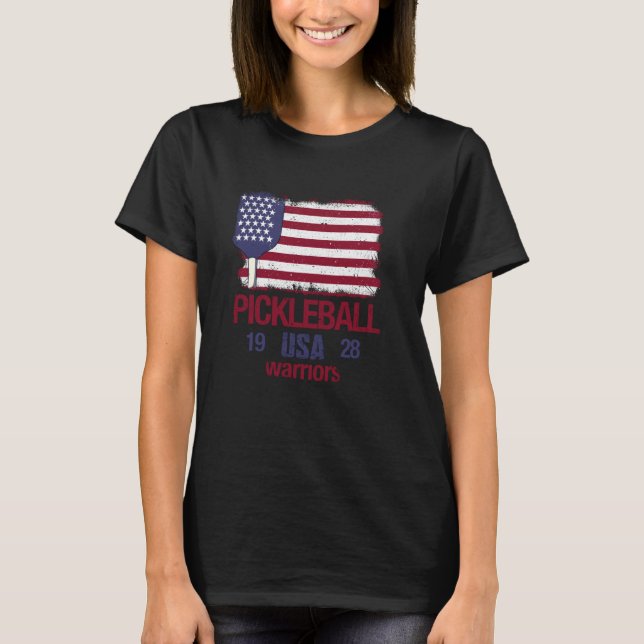 Illustrationsgrafik D för Pickleball Paddles USA f T Shirt (Framsida)