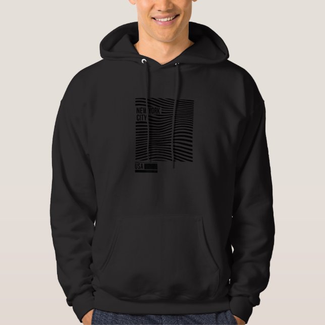 Illustrationsgrafik i New York City Mode Hoodie (Framsida)
