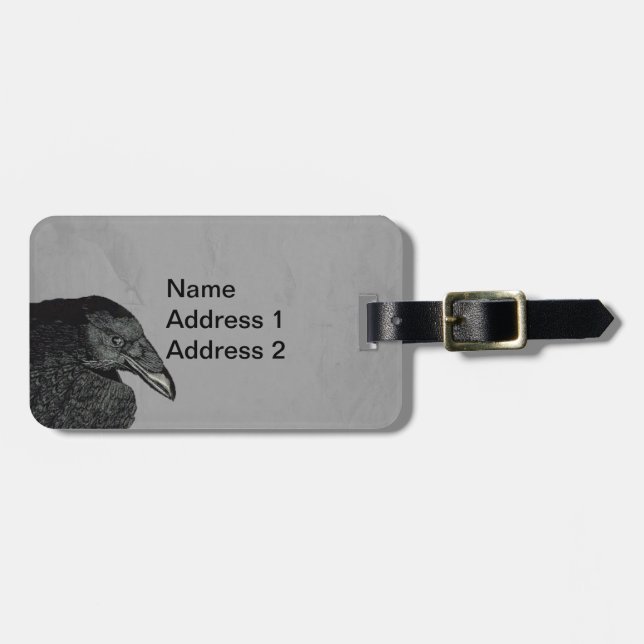 Illustrationshuvudets skuldrar av svart Kråka på G Bagagebricka (Horisontell Framsida)