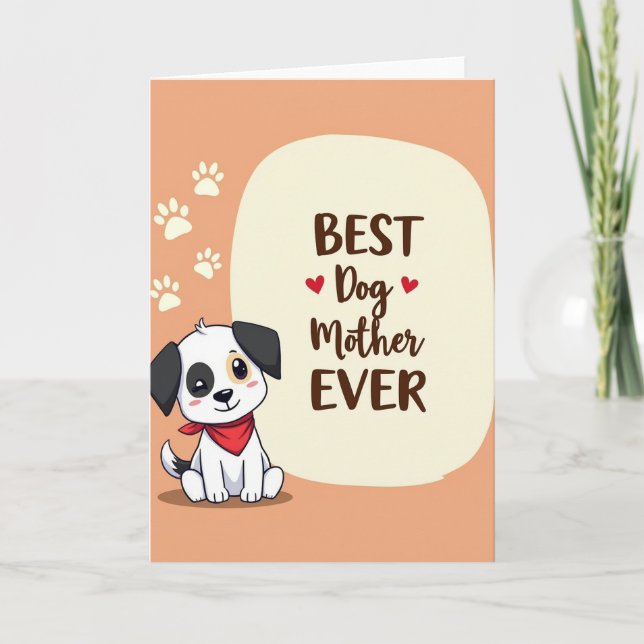 Illustrationskort för hundmamma kort (Framsida)