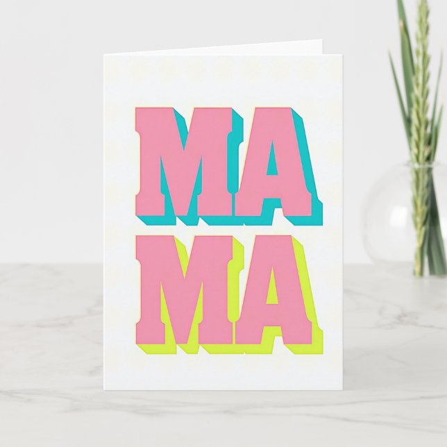 Illustrationskort för Pink Mama Kort (Framsida)