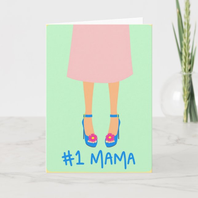 Illustrationskort "Nummer 1 Mamma" Kort (Framsida)