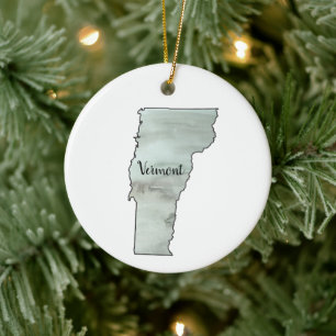 Illustrationsmålning i Vermont-läge Julgransprydnad Keramik