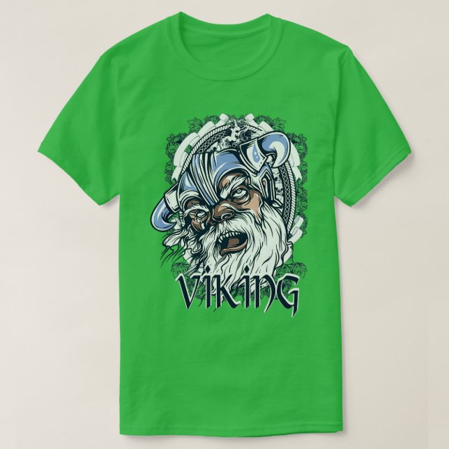 Illustrationsritning av Vikings Head Design Teckni T Shirt (Design framsida)