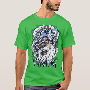 Illustrationsritning av Vikings Head Design Teckni T Shirt