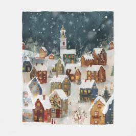 Illustrativ julstad fleecefilt