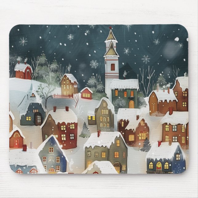 Illustrativ julstad musmatta (Framsidan)