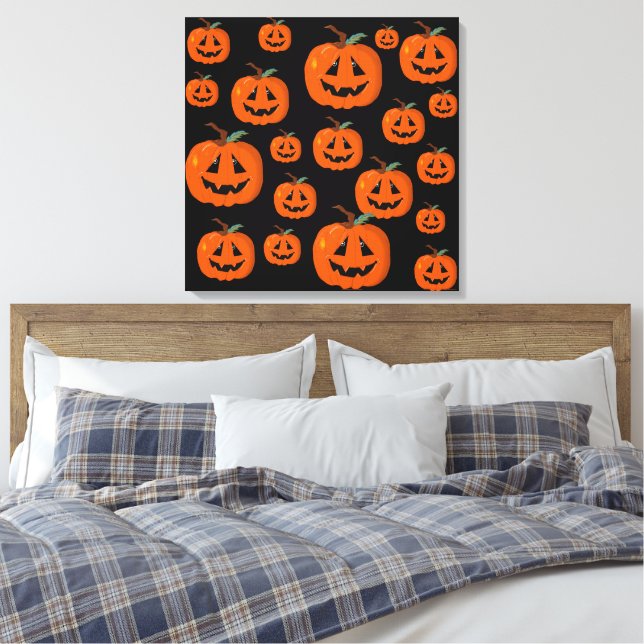 Illustrativ konst happy halloween Jack o lantern Canvastryck (Insitu (sovrum))