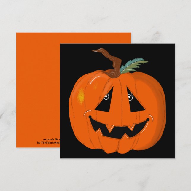 Illustrativ konst happy halloween Jack o lantern Kort (Fram/baksida)