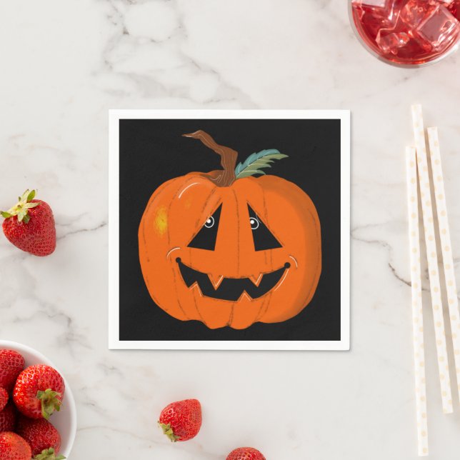 Illustrativ konst happy halloween Jack o lantern Pappersservett (Insitu)