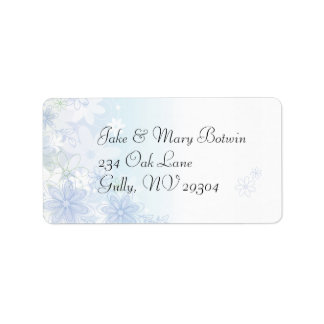 illustrativa blommor adressetikett