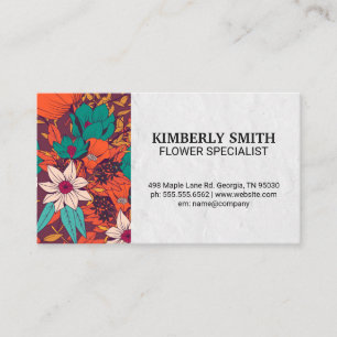 Illustrativa dekorativa blommor visitkort