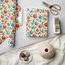 Illustrativa Ornamenten & Tall Inpackningspapper