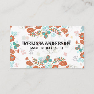 Illustrative Flowers Blommigt Inslag Visitkort
