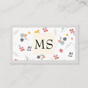 Illustrative Flowers Blommigt Inslag Visitkort