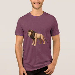 Illustrative Lion with Full Brown Mane T Shirt
