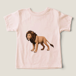 Illustrative Lion with Full Brown Mane T Shirt