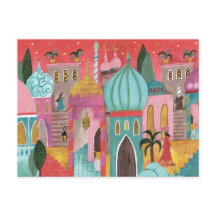 Illustrativt orientaliskt stads religiösa Julhus