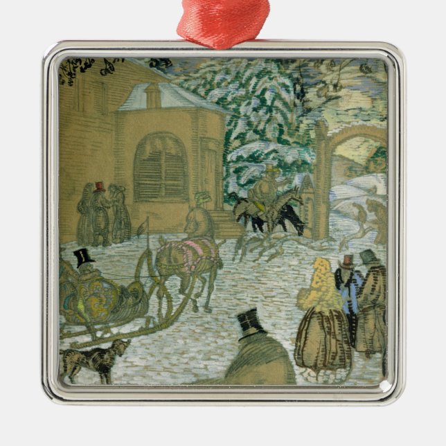 Illustraton för "Dubrovsky", vid Alexander Pushkin Julgransprydnad Metall (Framsidan)