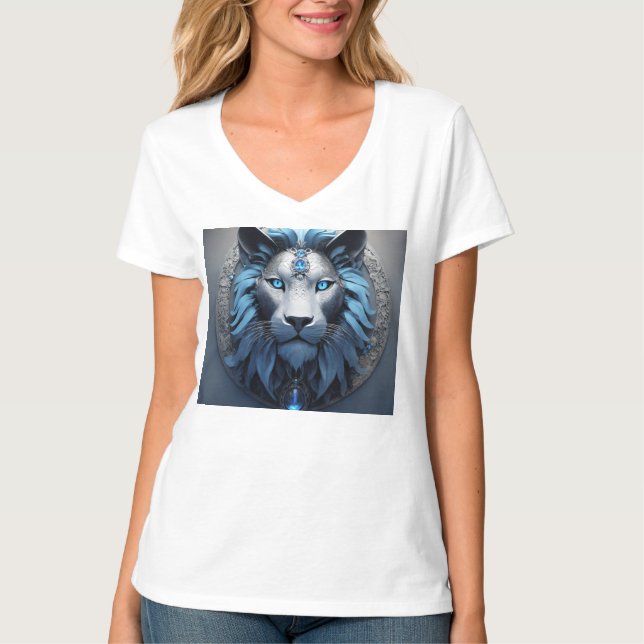 illustrera en geometrisk lejon t shirt (Framsida)