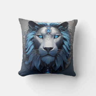 illustrera ett geometriskt lejont huvud i isometri kudde