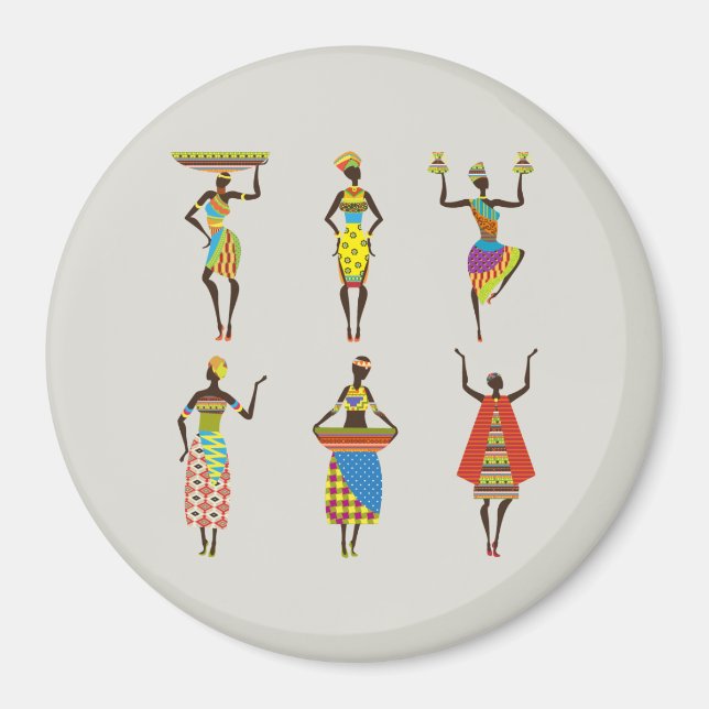 Illustrerad African Women Magnet (Framsidan)