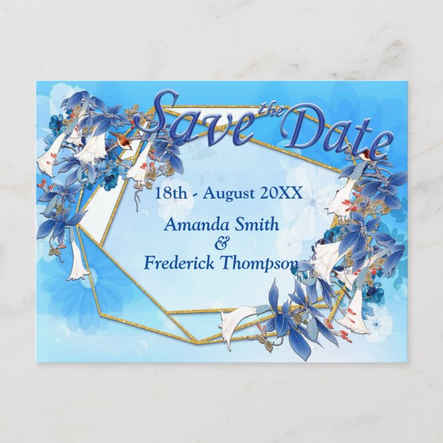 Illustrerad  akvarell  månblomma meddelande vykort (Framsida)