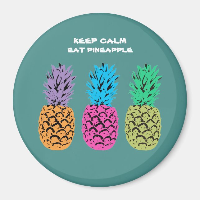 Illustrerad ananas design Magnet (Framsidan)