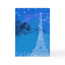 illustrerad ängel över paris nocturne