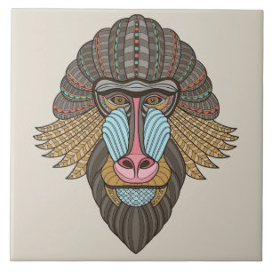 illustrerad Baboon Kakelplatta