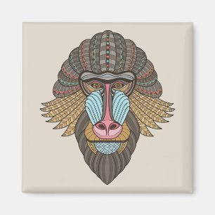illustrerad Baboon Magnet