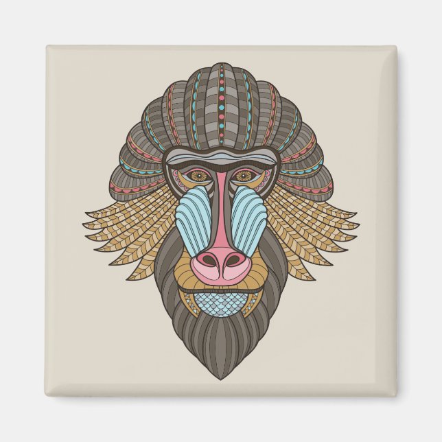 illustrerad Baboon Magnet (Framsidan)