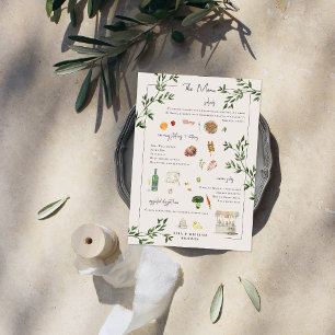 Illustrerad Bespoke   Bröllop Menu Meny