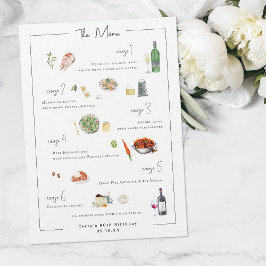 Illustrerad Bespoke | Bröllop Menu Meny