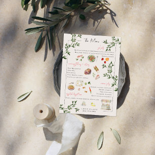 Illustrerad Bespoke Bröllop Menu Meny