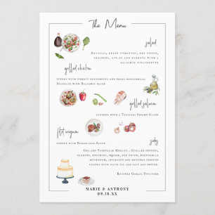 Illustrerad Bespoke   Bröllop Menu Meny
