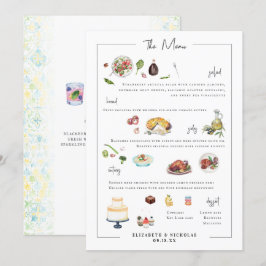Illustrerad Bespoke | Bröllop Menu Meny