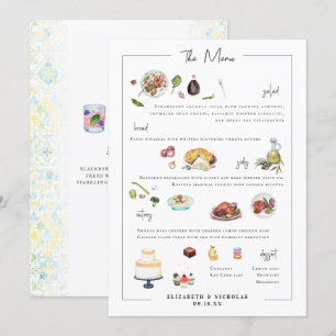 Illustrerad Bespoke   Bröllop Menu Meny
