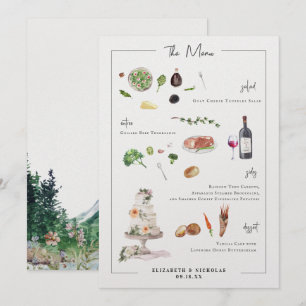 Illustrerad Bespoke   Bröllop Menu Meny