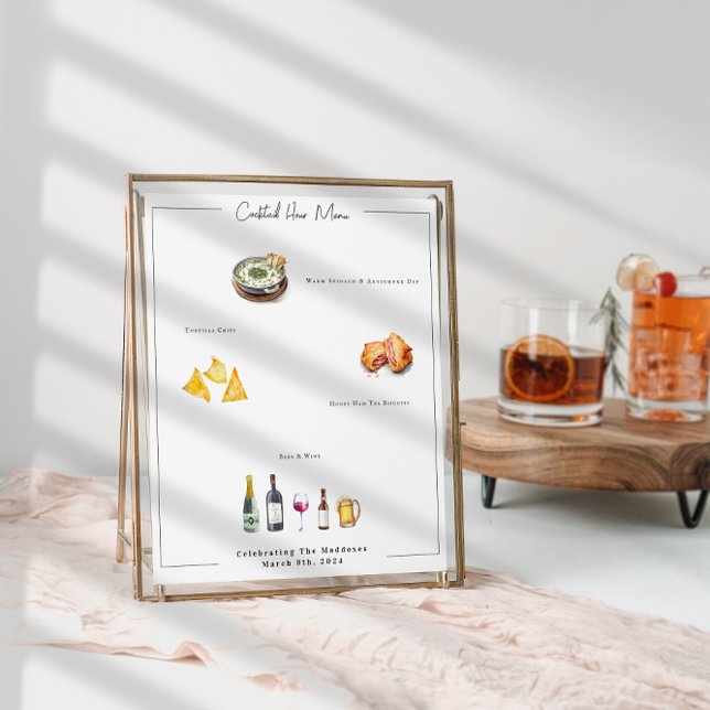 Illustrerad Bespoke | Bröllop Menu Poster (Skapare uppladdad)