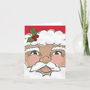 Illustrerad bild av Helgdag Cute Santa Ansikte Kort