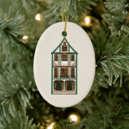 Illustrerad bild av jultimmer Ram House Photo Julgransprydnad Keramik