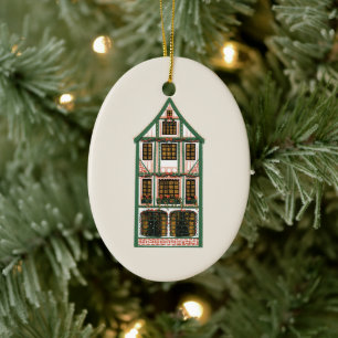 Illustrerad bild av jultimmer Ram House Photo Julgransprydnad Keramik